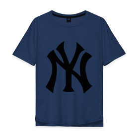 Мужская футболка хлопок Oversize с принтом New York Yankees в Новосибирске, 100% хлопок | свободный крой, круглый ворот, “спинка” длиннее передней части | baseball | new york yankees | бейсбол | нью йорк янкиз | спорт | янки