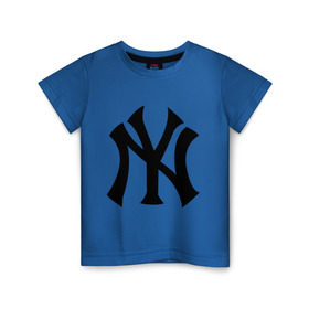Детская футболка хлопок с принтом New York Yankees в Новосибирске, 100% хлопок | круглый вырез горловины, полуприлегающий силуэт, длина до линии бедер | Тематика изображения на принте: baseball | new york yankees | бейсбол | нью йорк янкиз | спорт | янки