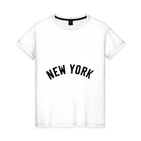 Женская футболка хлопок с принтом New York Yankees logotype в Новосибирске, 100% хлопок | прямой крой, круглый вырез горловины, длина до линии бедер, слегка спущенное плечо | baseball | new york yankees | бейсбол | нью йорк янкиз | спорт | янки