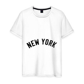 Мужская футболка хлопок с принтом New York Yankees logotype в Новосибирске, 100% хлопок | прямой крой, круглый вырез горловины, длина до линии бедер, слегка спущенное плечо. | baseball | new york yankees | бейсбол | нью йорк янкиз | спорт | янки