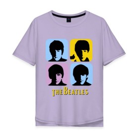 Мужская футболка хлопок Oversize с принтом The Beatles pop art в Новосибирске, 100% хлопок | свободный крой, круглый ворот, “спинка” длиннее передней части | beatles | the beatles | the beatles pop art | бителс