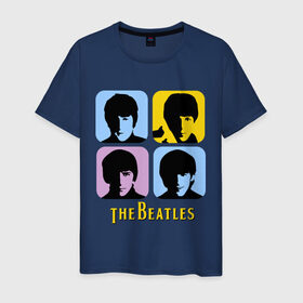 Мужская футболка хлопок с принтом The Beatles pop art в Новосибирске, 100% хлопок | прямой крой, круглый вырез горловины, длина до линии бедер, слегка спущенное плечо. | beatles | the beatles | the beatles pop art | бителс