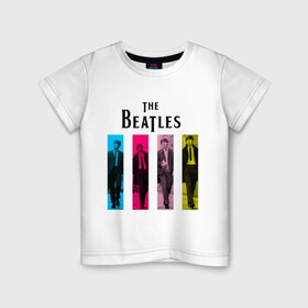 Детская футболка хлопок с принтом Walking Beatles в Новосибирске, 100% хлопок | круглый вырез горловины, полуприлегающий силуэт, длина до линии бедер | beatles | the beatles | walking beatles | бителс