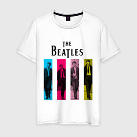 Мужская футболка хлопок с принтом Walking Beatles в Новосибирске, 100% хлопок | прямой крой, круглый вырез горловины, длина до линии бедер, слегка спущенное плечо. | beatles | the beatles | walking beatles | бителс