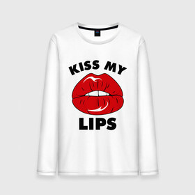 Мужской лонгслив хлопок с принтом Kiss my Lips в Новосибирске, 100% хлопок |  | Тематика изображения на принте: kiss | lips | swag | губы | поцелуй | сваг | свог | свэг