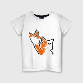 Детская футболка хлопок с принтом Рокерский котейка в Новосибирске, 100% хлопок | круглый вырез горловины, полуприлегающий силуэт, длина до линии бедер | котейка | рокерский котейка