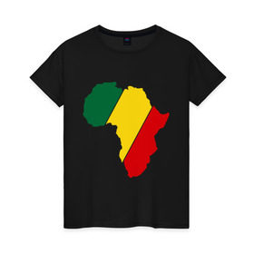 Женская футболка хлопок с принтом Мама Африка в Новосибирске, 100% хлопок | прямой крой, круглый вырез горловины, длина до линии бедер, слегка спущенное плечо | bob marley | reggae | раста | растаманские | растафари