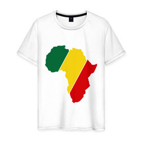 Мужская футболка хлопок с принтом Мама Африка в Новосибирске, 100% хлопок | прямой крой, круглый вырез горловины, длина до линии бедер, слегка спущенное плечо. | bob marley | reggae | раста | растаманские | растафари