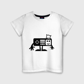Детская футболка хлопок с принтом Игроман. в Новосибирске, 100% хлопок | круглый вырез горловины, полуприлегающий силуэт, длина до линии бедер | Тематика изображения на принте: joystick | джойстик | игроман | игромания