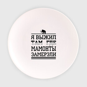 Тарелка 3D с принтом Я выжил там, где мамонты замерзли в Новосибирске, фарфор | диаметр - 210 мм
диаметр для нанесения принта - 120 мм | Тематика изображения на принте: для пацанов