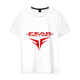 Мужская футболка хлопок с принтом Fear Factory logo в Новосибирске, 100% хлопок | прямой крой, круглый вырез горловины, длина до линии бедер, слегка спущенное плечо. | Тематика изображения на принте: fear factory