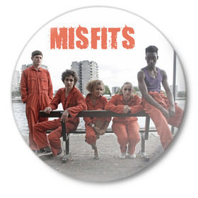 Значок с принтом Misfits - отбросы в Новосибирске,  металл | круглая форма, металлическая застежка в виде булавки | misfits