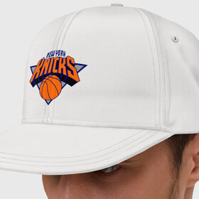Кепка снепбек с прямым козырьком с принтом NY Knicks в Новосибирске, хлопок 100% |  | basketball | nba | баскетболл | лого баскетбольных клубов | нба | нью йорк