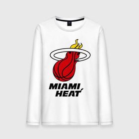 Мужской лонгслив хлопок с принтом Miami Heat-logo в Новосибирске, 100% хлопок |  | basketball | nba | баскетболл | лого баскетбольных клубов | майами | нба