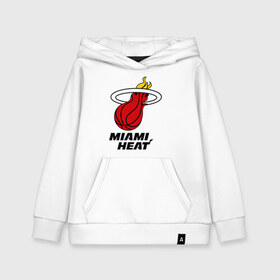 Детская толстовка хлопок с принтом Miami Heat-logo в Новосибирске, 100% хлопок | Круглый горловой вырез, эластичные манжеты, пояс, капюшен | basketball | nba | баскетболл | лого баскетбольных клубов | майами | нба