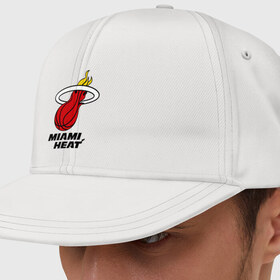 Кепка снепбек с прямым козырьком с принтом Miami Heat-logo в Новосибирске, хлопок 100% |  | Тематика изображения на принте: basketball | nba | баскетболл | лого баскетбольных клубов | майами | нба