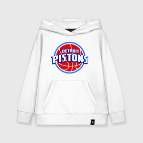 Детская толстовка хлопок с принтом Detroit Pistons - logo в Новосибирске, 100% хлопок | Круглый горловой вырез, эластичные манжеты, пояс, капюшен | basketball | nba | баскетболл | детроит | лого баскетбольных клубов | нба