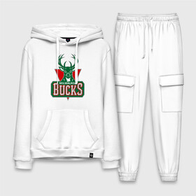 Мужской костюм хлопок с толстовкой с принтом Milwaukee Bucks   logo в Новосибирске,  |  | Тематика изображения на принте: basketball | nba | баскетболл | лого баскетбольных клубов | нба