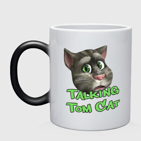 Кружка хамелеон с принтом Talking Tom Cat в Новосибирске, керамика | меняет цвет при нагревании, емкость 330 мл | говорящий кот том | игровые приложения | игры