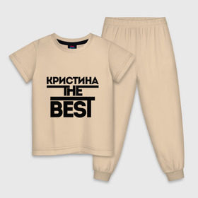 Детская пижама хлопок с принтом Кристина the best в Новосибирске, 100% хлопок |  брюки и футболка прямого кроя, без карманов, на брюках мягкая резинка на поясе и по низу штанин
 | Тематика изображения на принте: женское имя | имена | лучшая