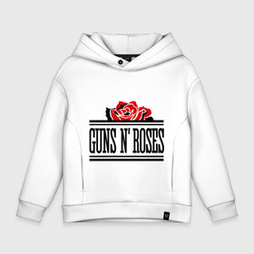 Детское худи Oversize хлопок с принтом Guns n roses red в Новосибирске, френч-терри — 70% хлопок, 30% полиэстер. Мягкий теплый начес внутри —100% хлопок | боковые карманы, эластичные манжеты и нижняя кромка, капюшон на магнитной кнопке | guns and roses | rock | ганс н роуз | музыка | рок