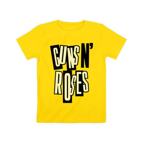 Детская футболка хлопок с принтом Guns n roses cream в Новосибирске, 100% хлопок | круглый вырез горловины, полуприлегающий силуэт, длина до линии бедер | guns and roses | rock | ганс н роуз | музыка | рок