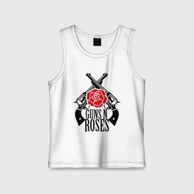 Детская майка хлопок с принтом Guns n roses rose в Новосибирске,  |  | guns and roses | rock | ганс н роуз | музыка | рок