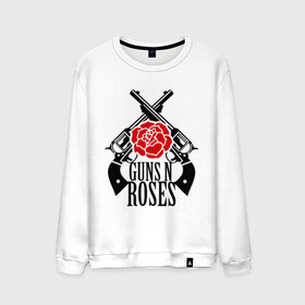 Мужской свитшот хлопок с принтом Guns n roses rose в Новосибирске, 100% хлопок |  | guns and roses | rock | ганс н роуз | музыка | рок