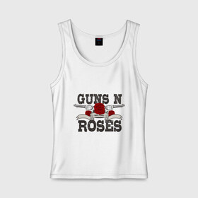 Женская майка хлопок с принтом Guns n roses black в Новосибирске, 95% хлопок, 5% эластан |  | Тематика изображения на принте: guns and roses | rock | ганс н роуз | музыка | рок