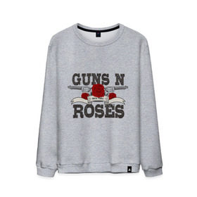 Мужской свитшот хлопок с принтом Guns n roses black в Новосибирске, 100% хлопок |  | guns and roses | rock | ганс н роуз | музыка | рок