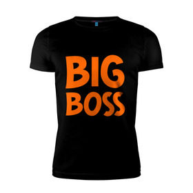 Мужская футболка премиум с принтом Big Boss в Новосибирске, 92% хлопок, 8% лайкра | приталенный силуэт, круглый вырез ворота, длина до линии бедра, короткий рукав | big | big boss | boss | большой | большой босс | босс