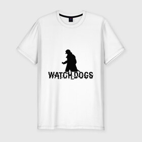 Мужская футболка премиум с принтом Watch dogs в Новосибирске, 92% хлопок, 8% лайкра | приталенный силуэт, круглый вырез ворота, длина до линии бедра, короткий рукав | взлом | игры | сторожевые псы