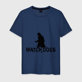 Мужская футболка хлопок с принтом Watch dogs в Новосибирске, 100% хлопок | прямой крой, круглый вырез горловины, длина до линии бедер, слегка спущенное плечо. | взлом | игры | сторожевые псы