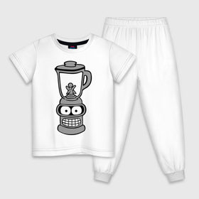 Детская пижама хлопок с принтом Бендер-блендер в Новосибирске, 100% хлопок |  брюки и футболка прямого кроя, без карманов, на брюках мягкая резинка на поясе и по низу штанин
 | bender | блэндер | мультик | мультфильм | робот | футурама