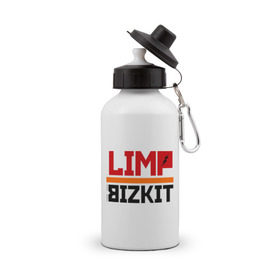 Бутылка спортивная с принтом Limp Bizkit (2) в Новосибирске, металл | емкость — 500 мл, в комплекте две пластиковые крышки и карабин для крепления | Тематика изображения на принте: rock | лимп бизкит | рок группа | рок музыка