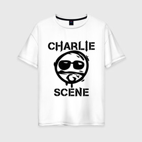 Женская футболка хлопок Oversize с принтом Charlie Scene (HU) в Новосибирске, 100% хлопок | свободный крой, круглый ворот, спущенный рукав, длина до линии бедер
 | charlie | charlie scene | scene | панк | рок | чарли шин