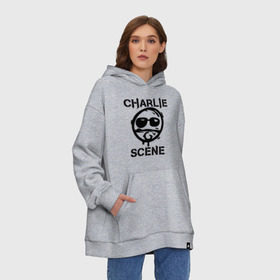 Худи SuperOversize хлопок с принтом Charlie Scene (HU) в Новосибирске, 70% хлопок, 30% полиэстер, мягкий начес внутри | карман-кенгуру, эластичная резинка на манжетах и по нижней кромке, двухслойный капюшон
 | charlie | charlie scene | scene | панк | рок | чарли шин