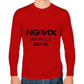 Мужской лонгслив хлопок с принтом nginx 200 OK в Новосибирске, 100% хлопок |  | nginx | админам | администраторам | для админа | профессии | сервера | системным администраторам