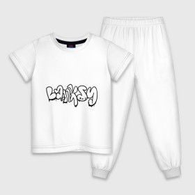Детская пижама хлопок с принтом Banksy graffiti в Новосибирске, 100% хлопок |  брюки и футболка прямого кроя, без карманов, на брюках мягкая резинка на поясе и по низу штанин
 | banksy | banksy graffiti | бенкси | бэнкси | графити | граффити | стрит арт | стритарт