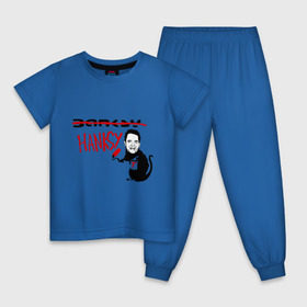 Детская пижама хлопок с принтом Hanksy в Новосибирске, 100% хлопок |  брюки и футболка прямого кроя, без карманов, на брюках мягкая резинка на поясе и по низу штанин
 | banksy | tom hanks | бенкси | бэнкси | графити | граффити | стрит арт | стритарт | том хенкс