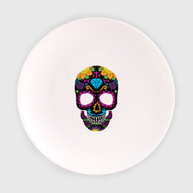 Тарелка с принтом Skull mexica в Новосибирске, фарфор | диаметр - 210 мм
диаметр для нанесения принта - 120 мм | skull | мексика | мексиканский череп | череп | черепа