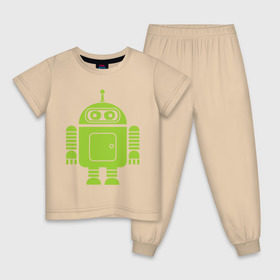 Детская пижама хлопок с принтом Android-bender. в Новосибирске, 100% хлопок |  брюки и футболка прямого кроя, без карманов, на брюках мягкая резинка на поясе и по низу штанин
 | админам | андроид | бендер | мультик | мультфильм | ос | робот | футурама