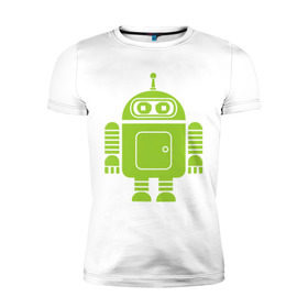 Мужская футболка премиум с принтом Android-bender. в Новосибирске, 92% хлопок, 8% лайкра | приталенный силуэт, круглый вырез ворота, длина до линии бедра, короткий рукав | админам | андроид | бендер | мультик | мультфильм | ос | робот | футурама
