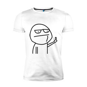 Мужская футболка премиум с принтом Иди нафиг в Новосибирске, 92% хлопок, 8% лайкра | приталенный силуэт, круглый вырез ворота, длина до линии бедра, короткий рукав | Тематика изображения на принте: ololo | trollface | иди нафиг | мемы | тролинг | троль