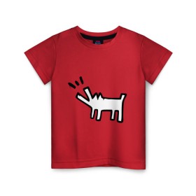Детская футболка хлопок с принтом Собака (Banksy) в Новосибирске, 100% хлопок | круглый вырез горловины, полуприлегающий силуэт, длина до линии бедер | Тематика изображения на принте: dog | бэнкси | граффити