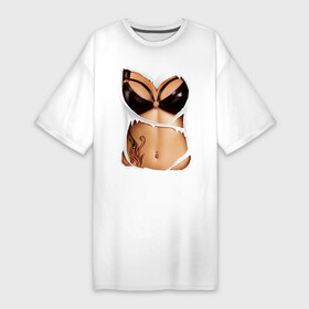 Платье-футболка хлопок с принтом Кожаный бюст в Новосибирске,  |  | body | woman body | голое тело | женское тело | подарок жене | тело