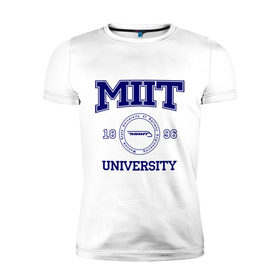 Мужская футболка премиум с принтом MIIT University в Новосибирске, 92% хлопок, 8% лайкра | приталенный силуэт, круглый вырез ворота, длина до линии бедра, короткий рукав | вуз | институт | миит | путей сообщения | студенческие | университет