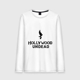 Мужской лонгслив хлопок с принтом Hollywood Undead logo в Новосибирске, 100% хлопок |  | hollywood undead | hu | hu mask one color | undead | рок реп группа hollywood undead