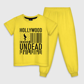 Детская пижама хлопок с принтом Hollywood Undead flag в Новосибирске, 100% хлопок |  брюки и футболка прямого кроя, без карманов, на брюках мягкая резинка на поясе и по низу штанин
 | hollywood undead | hu | hu mask one color | undead | птица с гранатой | рок реп группа hollywood undead