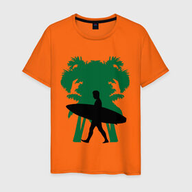 Мужская футболка хлопок с принтом Surfingist в Новосибирске, 100% хлопок | прямой крой, круглый вырез горловины, длина до линии бедер, слегка спущенное плечо. | летние | лето | на лето | серфинг | серфингист